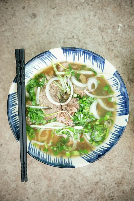 Framed Print : Pho Bo Noodles, Mui Ne, Binh Thuan Province, Vietnam