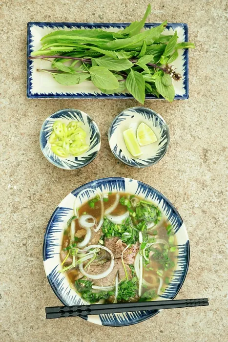 Framed Print : Pho Bo Noodles, Mui Ne, Binh Thuan Province, Vietnam