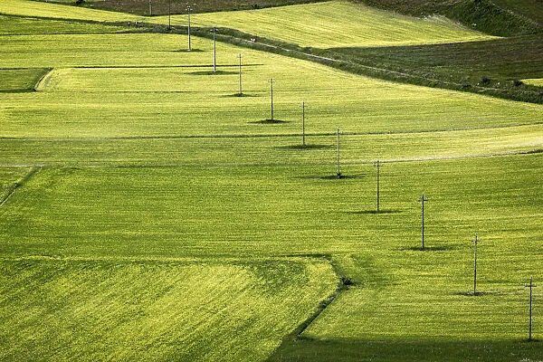 Piana Piccola, Castelluccio di Norcia, Umbria, Italy. valley landscape, terrace field
