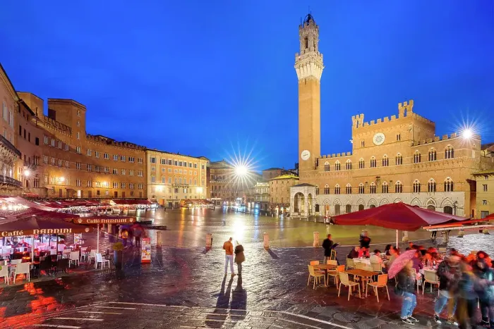 Framed Print : Piazza del Campo with Palazzo Pubblico, Siena, Tuscany, UNESCO World Heritage Site, Italy
