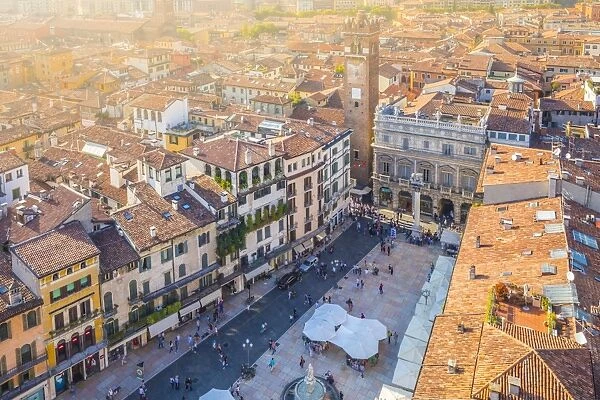 Piazza delle Erbe, Verona, Veneto, Italy