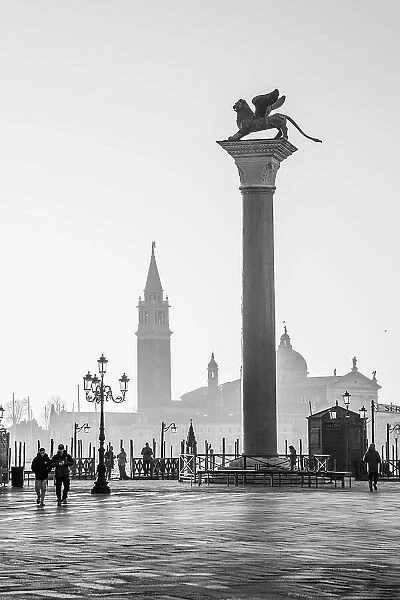 Piazza San Marco (St. Mark's Square) & Church of San Giorgio Maggiore, Venice, Veneto, Italy