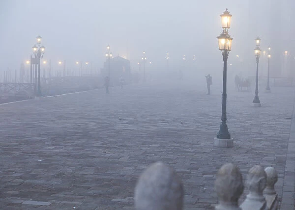Piazzetta di San Marco in Fog, Venice, Veneto, Italy