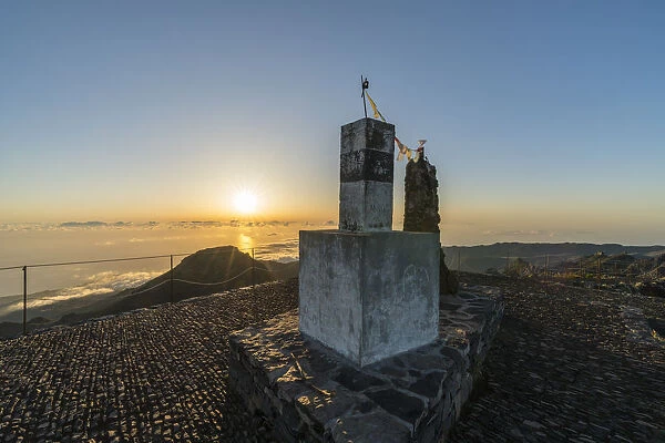 The top of Pico Ruivo at sunrise. Achada do Teixeira, Santana municipality, Madeira