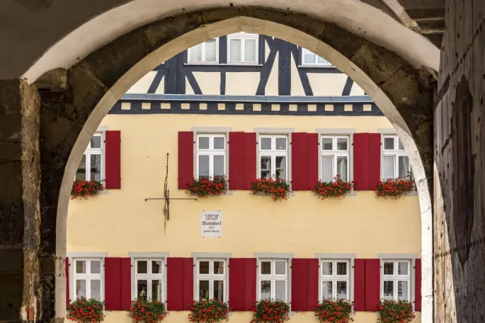 Framed Print : Picturesque corner of the old town, Rothenburg ob der Tauber, Bavaria, Germany