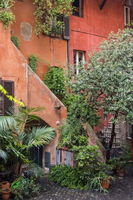 Framed Print : Picturesque corner of Trastevere district, Roma, Lazio, Italy Framed Print : Picturesque corner of Trastevere district, Roma, Lazio, Italy