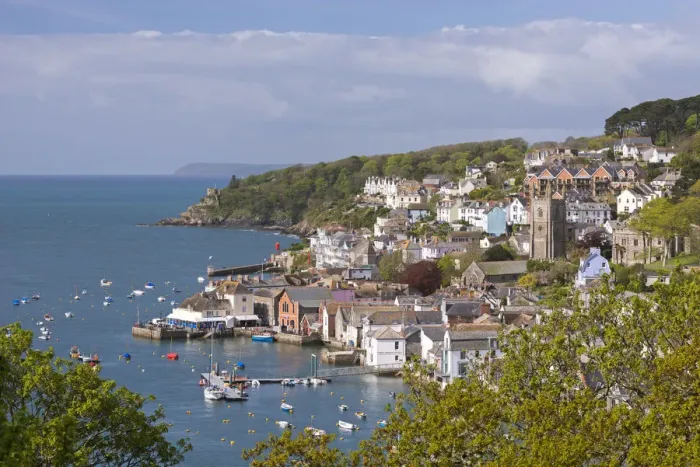 Framed Print : Picturesque Fowey on a sunny Spring morning, Cornwall, England. Spring (May) 2015 Framed Print : Picturesque Fowey on a sunny Spring morning, Cornwall, England. Spring (May) 2015