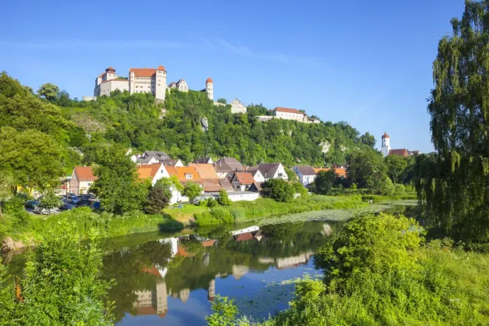 Framed Print : The picturesque Harburg Castle & Village, Harburg, Bavaria, Germany