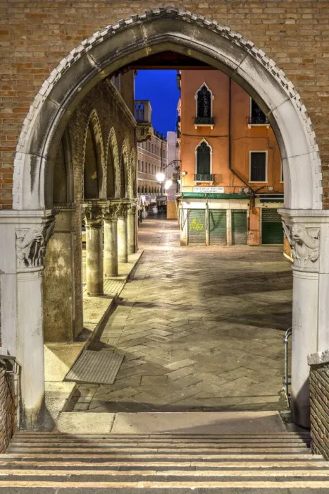 Framed Print : Picturesque night corner, Venice, Veneto, Italy Framed Print : Picturesque night corner, Venice, Veneto, Italy