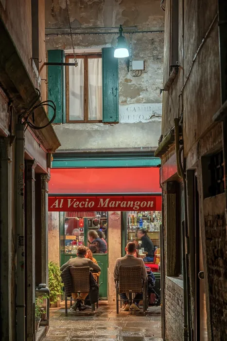 Framed Print : Picturesque night view of a street in Sestiere Dorsoduro, Venice, Veneto, Italy Framed Print : Picturesque night view of a street in Sestiere Dorsoduro, Venice, Veneto, Italy