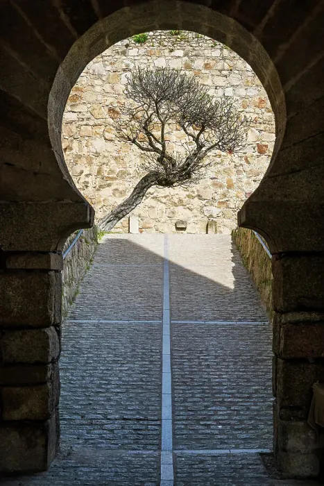 Framed Print : Picturesque street corner, Trujillo, Extremadura, Spain