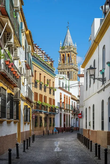 Framed Print : Picturesque view of Triana neighborhood, Seville, Andalusia, Spain Framed Print : Picturesque view of Triana neighborhood, Seville, Andalusia, Spain