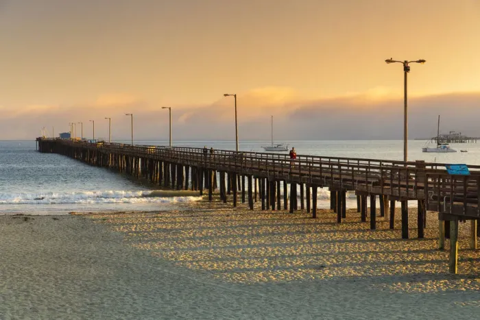 Framed Print : Pier at Avila Beach at sunset, San Luis Obispo County, California, USA Framed Print : Pier at Avila Beach at sunset, San Luis Obispo County, California, USA