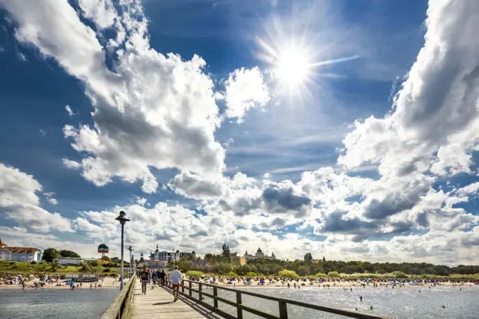 Framed Print : Pier and beach, Zinnowitz, Usedom island, Mecklenburg-Western Pomerania, Germany Framed Print : Pier and beach, Zinnowitz, Usedom island, Mecklenburg-Western Pomerania, Germany