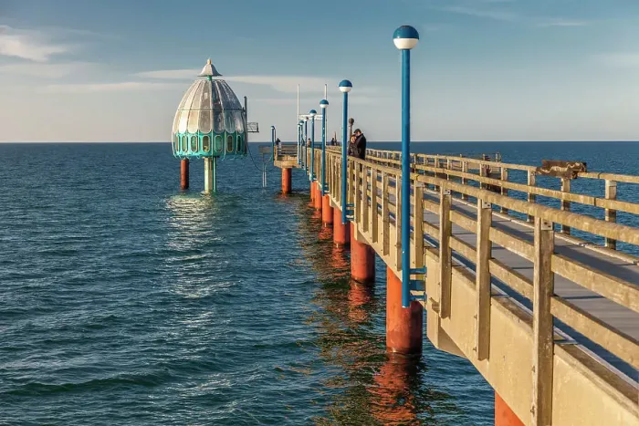 Framed Print : Pier and diving gondola in Zingst in the evening light, Mecklenburg-Western Pomerania, Baltic Sea, North Germany, Germany Framed Print : Pier and diving gondola in Zingst in the evening light, Mecklenburg-Western Pomerania, Baltic Sea, North Germany, Germany