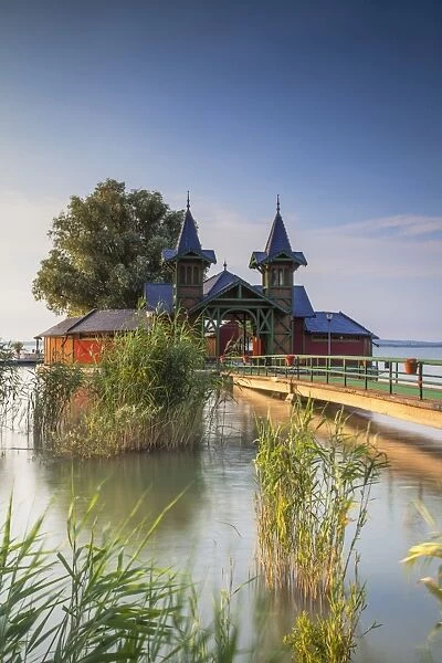 Pier on Keszthely beach, Keszthely, Lake Balaton, Hungary