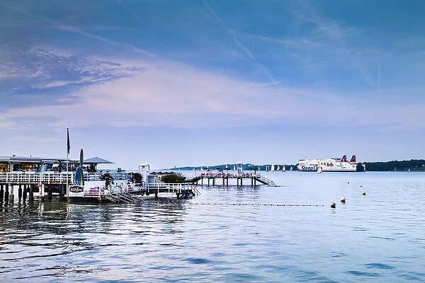 Pier, Kiel fjord, Kiel, Baltic coast, Schleswig-Holstein, Germany