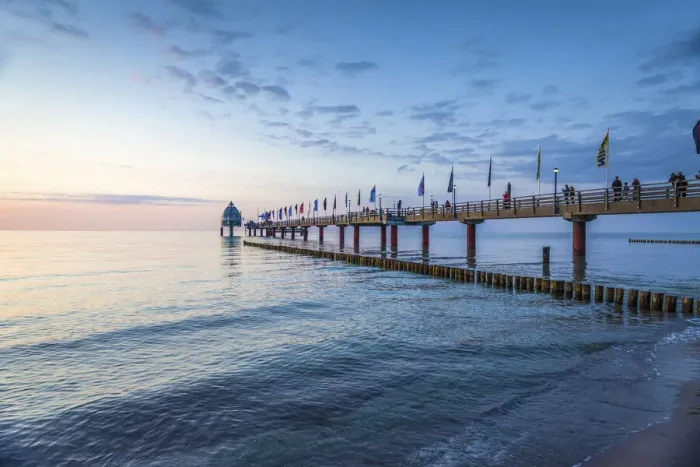 Framed Print : Pier in Zingst, Mecklenburg-Western Pomerania, Northern Germany, Germany