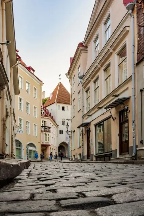 Framed Print : Pikk Street, low angle view, Old Town, Tallinn, Estonia Framed Print : Pikk Street, low angle view, Old Town, Tallinn, Estonia