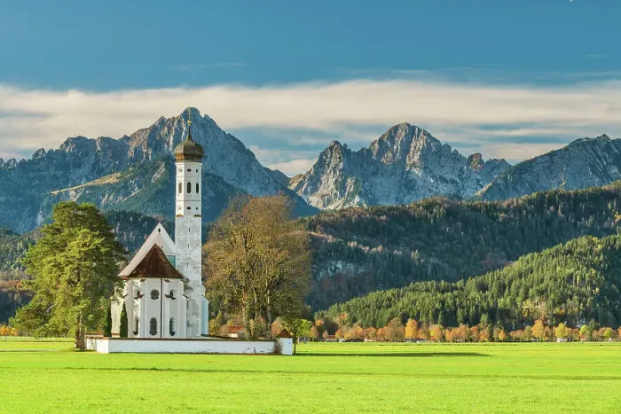 Framed Print : Pilgrim's Church of St. Coloman, Schwangau, Bavaria, Germany Framed Print : Pilgrim's Church of St. Coloman, Schwangau, Bavaria, Germany