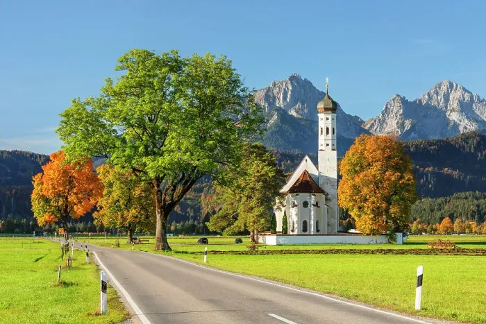 Framed Print : Pilgrim's church St. Coloman, Schwangau, Allgau, Swabia, Bavaria, Germany
