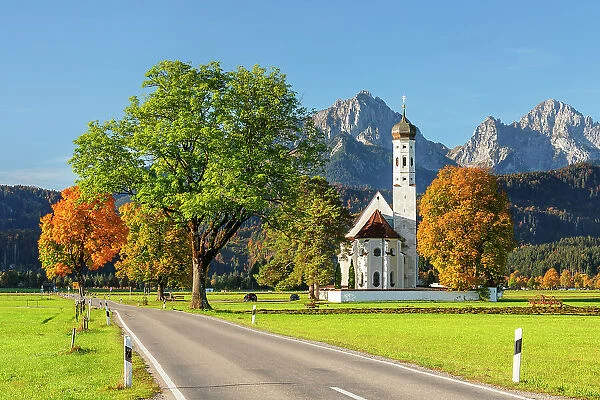 Pilgrim's church St. Coloman, Schwangau, Allgau, Swabia, Bavaria, Germany