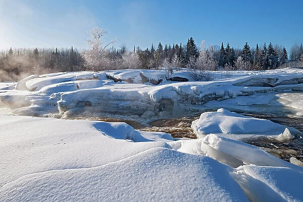 Pinawa Channel in winter. Pinawa Dam Provincial Heritage Park, Manitoba, Canada