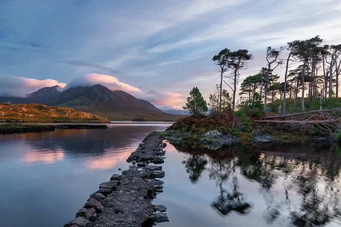 Framed Print : Pine Island at Sunrise, Derryclare Lough, County Galway, Ireland Framed Print : Pine Island at Sunrise, Derryclare Lough, County Galway, Ireland
