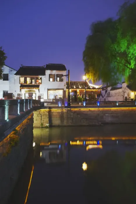 Framed Print : Pingjiang Road at dusk, Suzhou, Jiangsu, China Framed Print : Pingjiang Road at dusk, Suzhou, Jiangsu, China