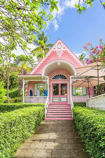 The Pink House store, Mustique, Grenadines, Saint Vincent and the Grenadines Islands, Caribbean
