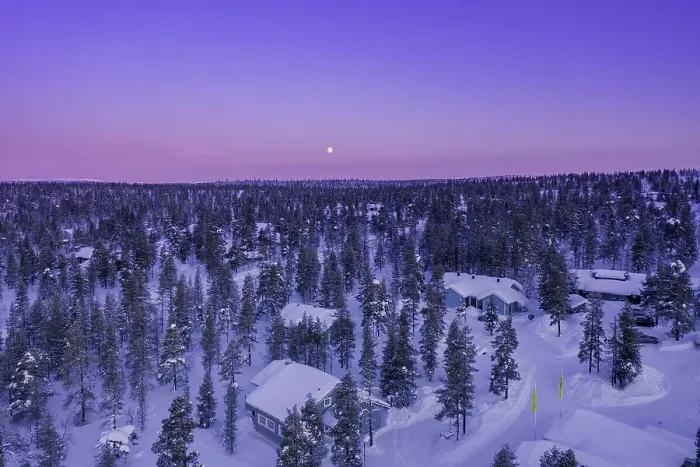 Framed Print : Pink sky and full moon, over Saariselka, Inari, Lapland, Finland Framed Print : Pink sky and full moon, over Saariselka, Inari, Lapland, Finland