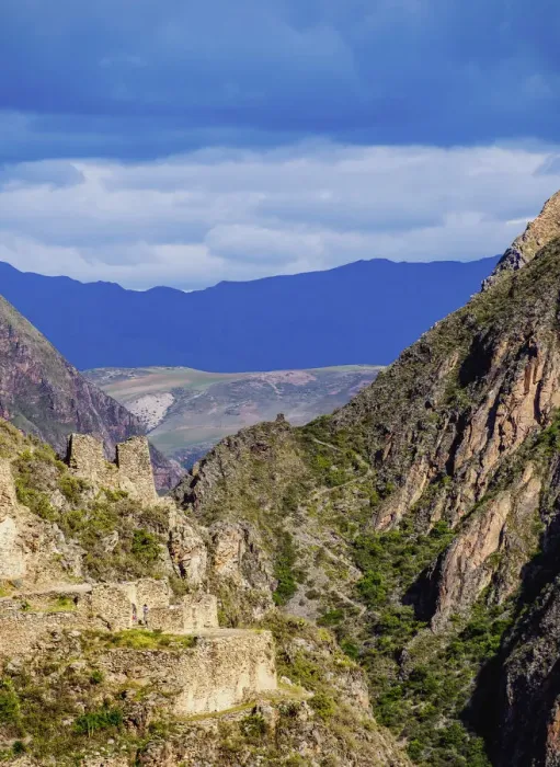 Framed Print : Pinkuylluna, Inca Storehouses, Ollantaytambo, Sacred Valley, Cusco Region, Peru