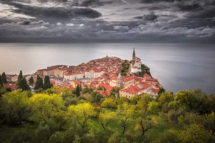 Framed Print : Piran from Piran Castle, Slovenia Framed Print : Piran from Piran Castle, Slovenia