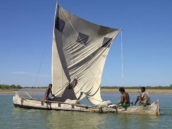 A pirogue or local fishing boat at Morondava