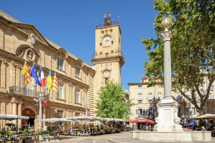 Framed Print : Place de l'Hotel de Ville and Town Hall Clock Tower, Aix-en-Provence, Provence-Alpes-Cote d'Azur, France Framed Print : Place de l'Hotel de Ville and Town Hall Clock Tower, Aix-en-Provence, Provence-Alpes-Cote d'Azur, France