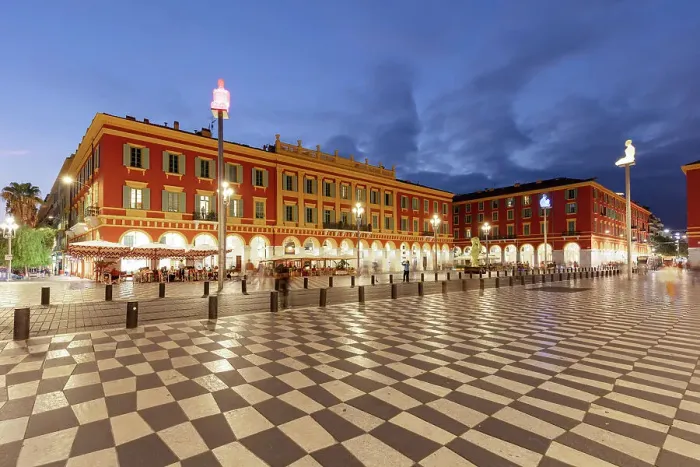 Framed Print : Place Massena at night, Nice, Provence-Alpes-Cote d'Azur, France Framed Print : Place Massena at night, Nice, Provence-Alpes-Cote d'Azur, France