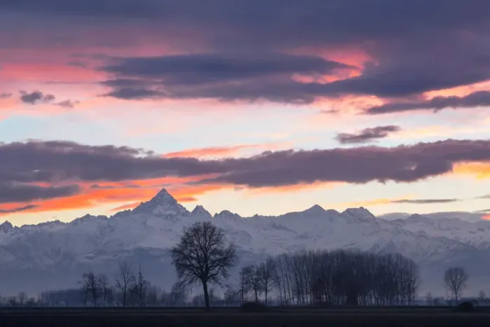 Framed Print : Plain Piedmont, Piedmont, Turin, Italy. Sunset on Monviso seen from Piedmont plain Framed Print : Plain Piedmont, Piedmont, Turin, Italy. Sunset on Monviso seen from Piedmont plain