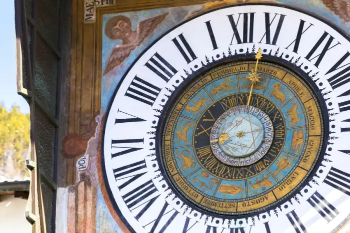 Framed Print : Planetary clock of Clusone, Val Seriana, Bergamo province, Lombardy, Italy