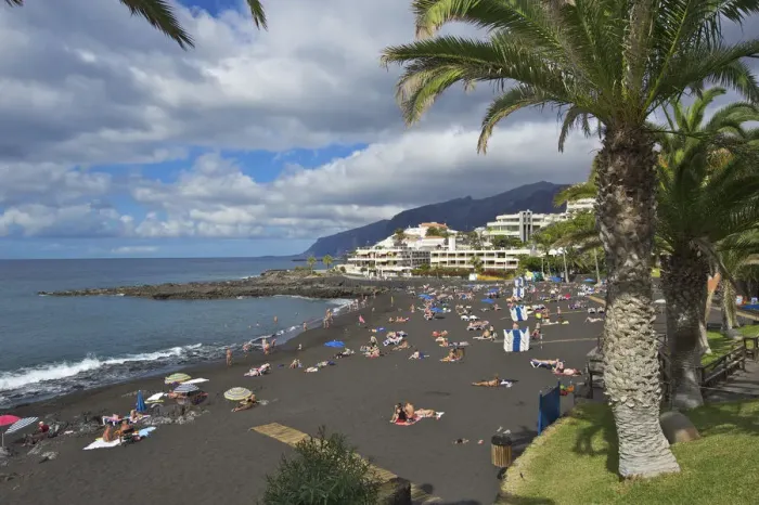 Framed Print : Playa Arena in Puerto Santiago, Tenerife, Canary Islands, Spain