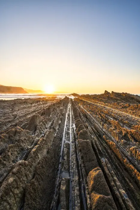 Framed Print : Playa Itzurun, Zumaia, Gipuzkoa, Basque Country, Spain. Flysch formation at sunset Framed Print : Playa Itzurun, Zumaia, Gipuzkoa, Basque Country, Spain. Flysch formation at sunset