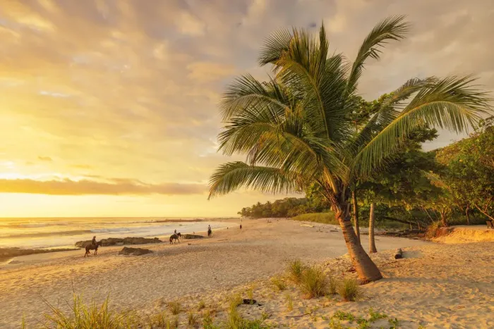 Framed Print : Playa Santa Teresa at sunset, Peninsula de Nicoya, Guanacaste, Costa Rica, Latin America