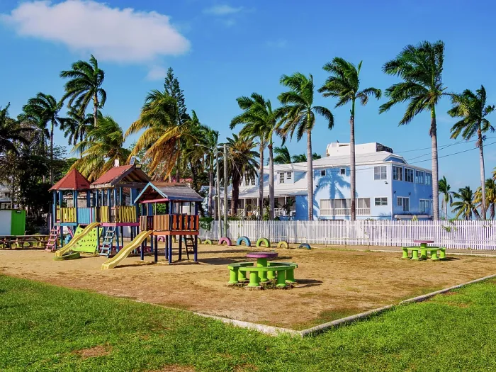 Framed Print : Playground at Belize City, Belize District, Belize