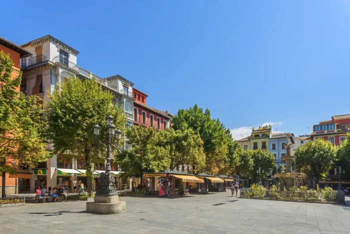 Framed Print : Plaza Bib Rambla with Fuente de los Gigantes, Granada, Andalusia, Spain Framed Print : Plaza Bib Rambla with Fuente de los Gigantes, Granada, Andalusia, Spain