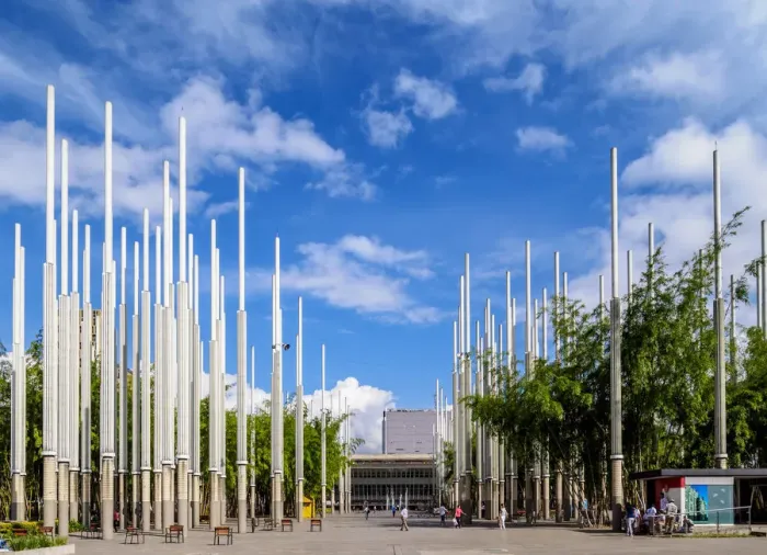 Framed Print : Plaza Cisneros, Medellin, Antioquia Department, Colombia