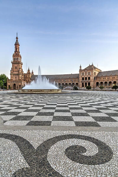 Plaza de Espana, Maria Luisa Park, Seville, Andalusia, Spain