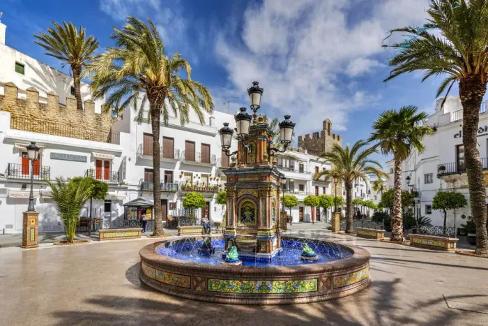 Framed Print : Plaza de Espana, Vejer de la Frontera, Andalusia, Spain Framed Print : Plaza de Espana, Vejer de la Frontera, Andalusia, Spain