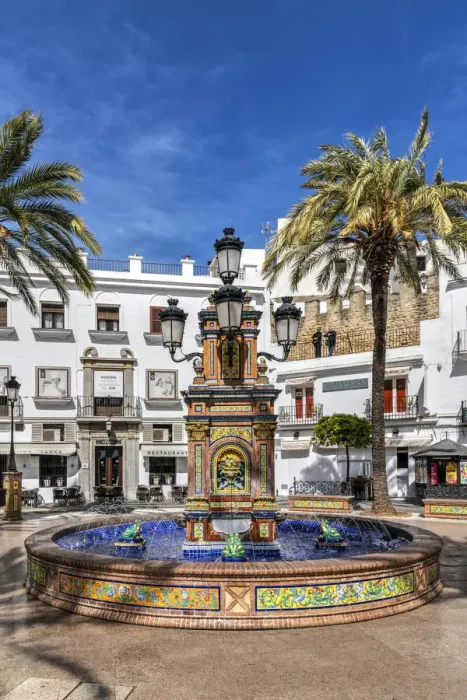 Framed Print : Plaza de Espana, Vejer de la Frontera, Andalusia, Spain Framed Print : Plaza de Espana, Vejer de la Frontera, Andalusia, Spain