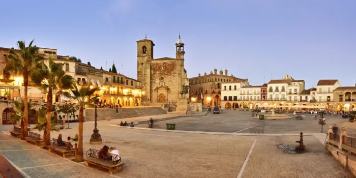 Framed Print : The Plaza Mayor in the evening with San Martin church. Trujillo, Spain Framed Print : The Plaza Mayor in the evening with San Martin church. Trujillo, Spain
