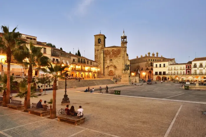 Framed Print : The Plaza Mayor in the evening with San Martin church. Trujillo, Spain Framed Print : The Plaza Mayor in the evening with San Martin church. Trujillo, Spain