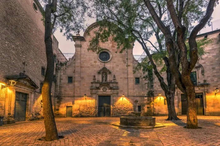 Framed Print : Plaza de San Felipe Neri with the baroque-style Church of Saint Philip Neri, Gothic Framed Print : Plaza de San Felipe Neri with the baroque-style Church of Saint Philip Neri, Gothic